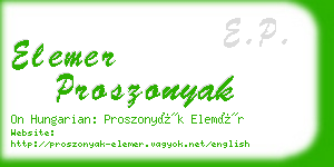 elemer proszonyak business card